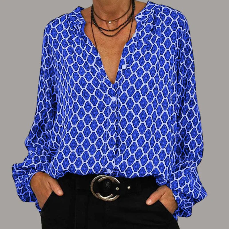 Alma - Elegant blus med V-ringning