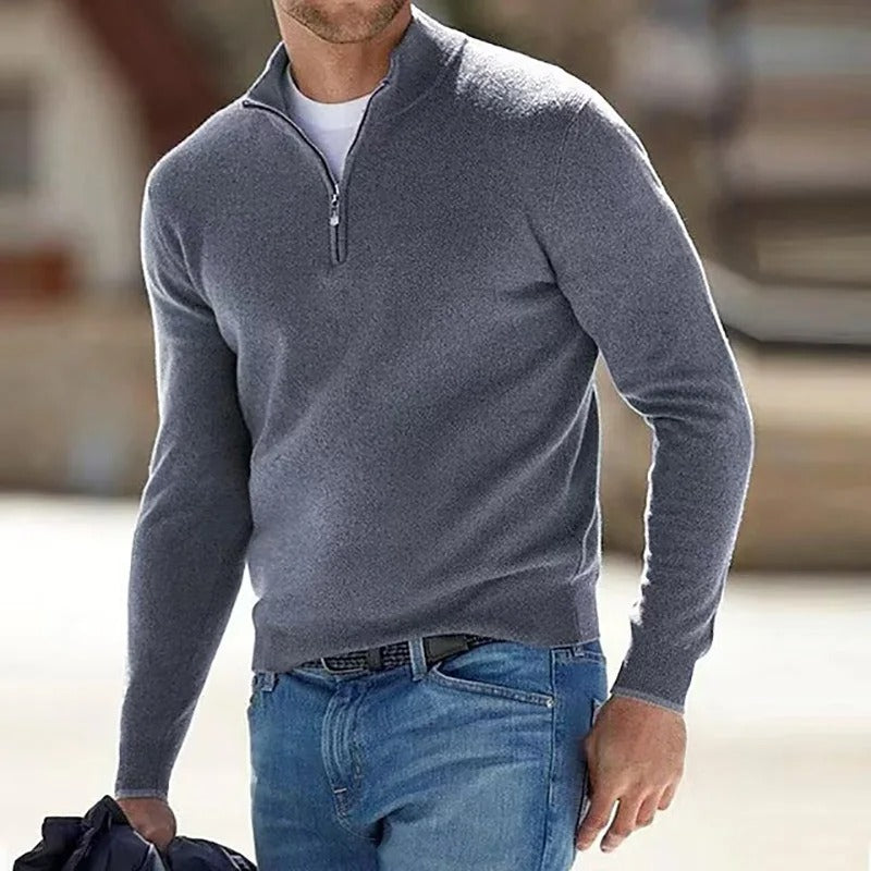 David - Elegant tröja med dragkedja