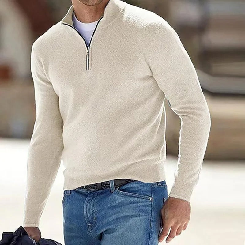 David - Elegant tröja med dragkedja